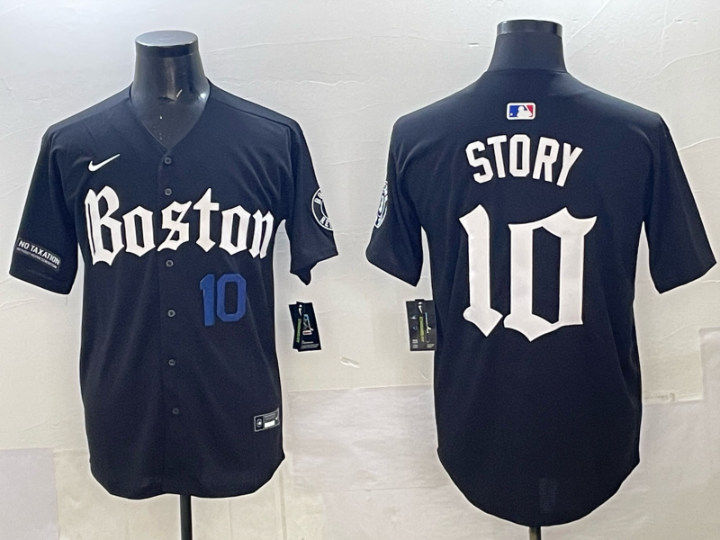 Men Boston Red Sox #10 Story black 2025 Nike MLB Jersey 0015